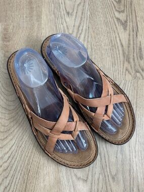 UGG Lanni Brown Leather Sandals Size 10
